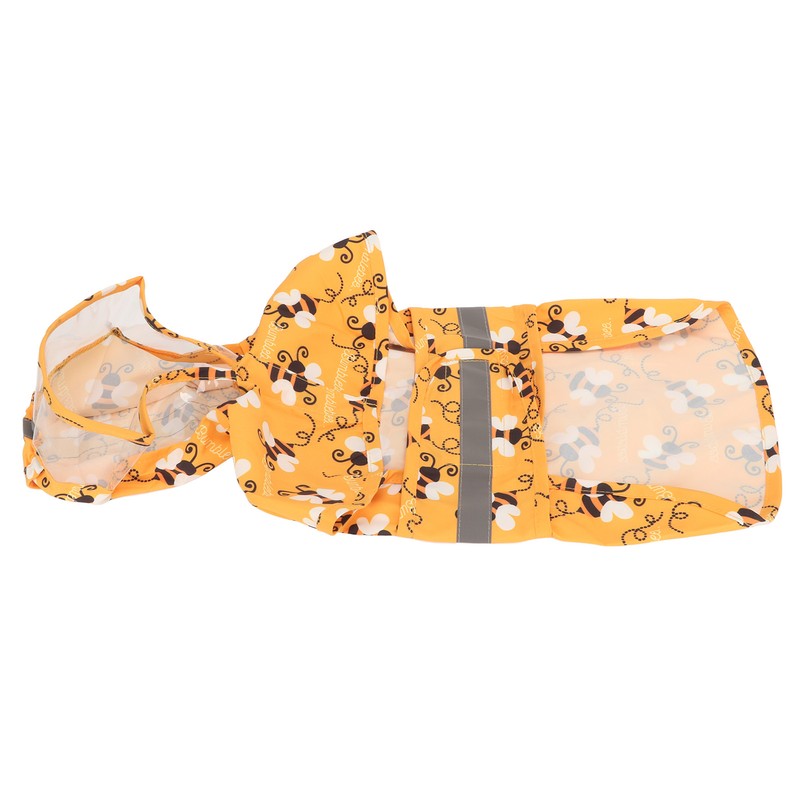Dog Raincoat Reflective Breathable Lightweight Bee Pattern Puppy Rain Jacket