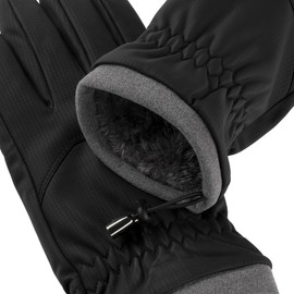 Lipodo Unisex Fleece Lined Touchscreen Gloves Autumn Winter, black