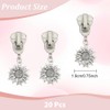 PLIGREAT 20 Pcs Sunflower Zipper Pulls Silver Zipper #5 Replacement