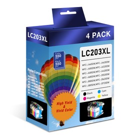 LC203XL Ink Cartridge Compatible for Brother LC203 201 Ink Cartridges Printer 4Pack High Yield to use with MFC-J485DW MFC-J480DW MFC-J4420DW, MFC-J460DW MFC-J5520DW, MFC-J5620DW Printer