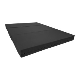Danfuton Queen Black Trifold Foam Beds, Portable Shikibuton Ottoman Bed 4 x 60 x 80