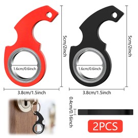 Pack of 2 Key Ring Spinner, Key Spinner Key Fob Fidget Ring Toy, Fidget Key Ring, Spinning Keychain Fidget Sensory Toy for Children and Adults