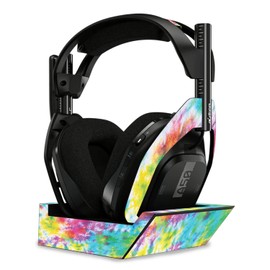 MightySkins Glossy Glitter Skin Compatible with Astro A50 Wireless Headphones + Base Station (Gen 4) - Tie Dye Splatter | Protective, Durable High-Gloss Glitter Finish | Easy to Apply