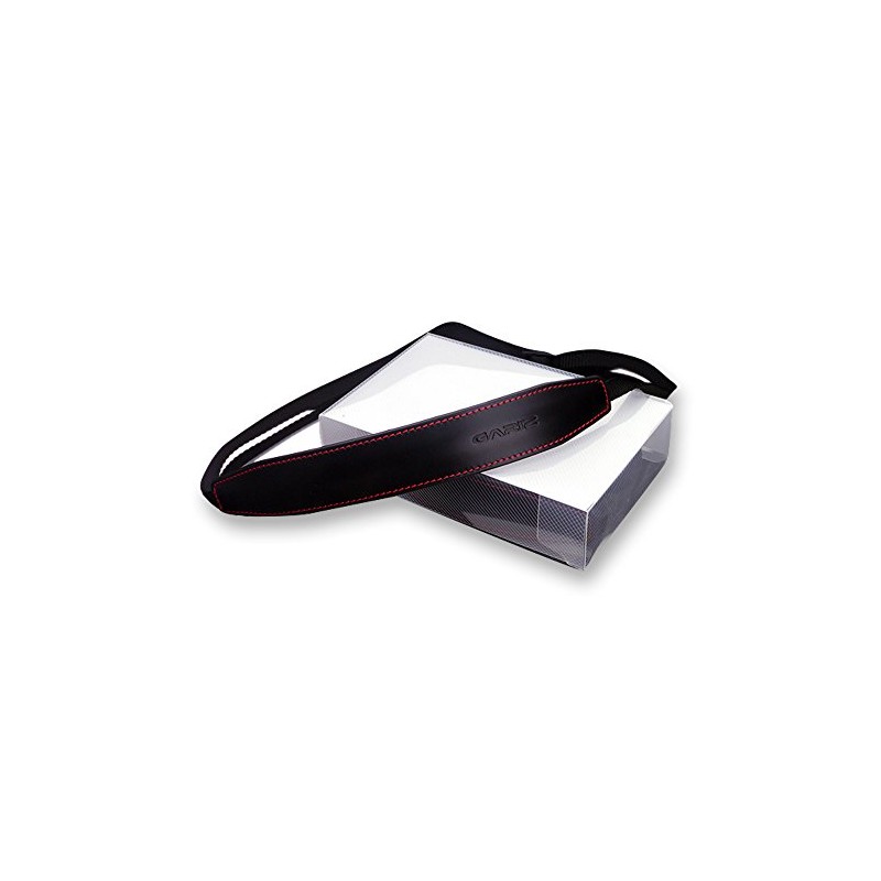 GARIZ 本革カメラネックストラップ XA-CHLSS2 ブラックレッドステッチ