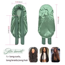 YANIBEST Silk Bonnet for Sleeping Braid Bonnet for Long Hair with Tie Band Bonnet for Braids for Black Women Curly Hair Locs