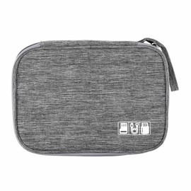 Create idea Portable Watch Strap Storage Bag Organizer Waterproof Carry Bag Nylon Travel Organizer for Charging Cable Phone Gray, gray, Modern
