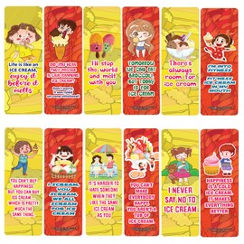 Creanoso Funny I Want Ice Cream Motivational Quotes Bookmarks (60-Pack) – Great Bulk Set Incentive Page Binders for Book Readers – Stocking Stuffers Gifts Rewards Token Ideas for Men, Women, Teens