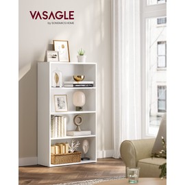 VASAGLE CUSTOS Collection - Bookshelf, 4-Tier Bookcase, Book Shelf, Open Storage Shelf, 9.4 x 23.6 x 42.4 Inches, for Living Room, Home Office, Dinning Room, Cloud White ULBC164T14