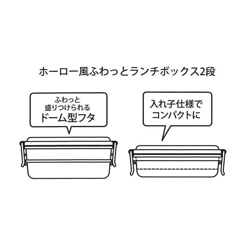 Skater (Skater) Enamel-Style Lunch Box, 2-Tier, Nekotto, 660ml, PENW7-A
