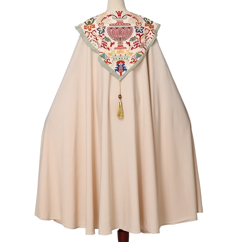 BLESSUME Priest Clergy Cape Coronation Print Costume Robe, beige