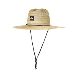 Quiksilver mens Pierside Straw Lifeguard Beach Straw Sun Hat, Natural/Black, Small-Medium US
