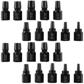 20Pcs Damaged Screw Extractor Set Alloy Steel Broken Screw Removal Kit Rusted Bolt Removal Set for Damaged Studs Pipes..(Black)