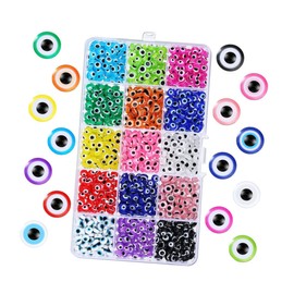 Operitacx 1 Box Eye Beads Eye Craft Beads Flat Beads for Evil Eye Colourful Jewellery Bracelet Bead DIY Craft Beads Colourful Necklace Evil Eye Charming Pearl Colourful Resin