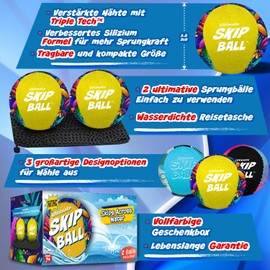 Activ Life - Ultimate Skip Ball (Yellow Jungle), Funny Beach Toy and Water Games for Boys, Teenagers, Gifts for Men Who Have Everything - Cool Summer Birthday Gifts for Family, Son