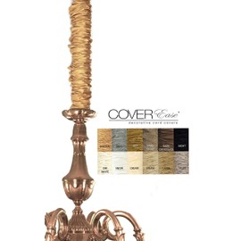 Golden Chandelier Chain Cover Cover Faux Silk 6 ft Long Gold