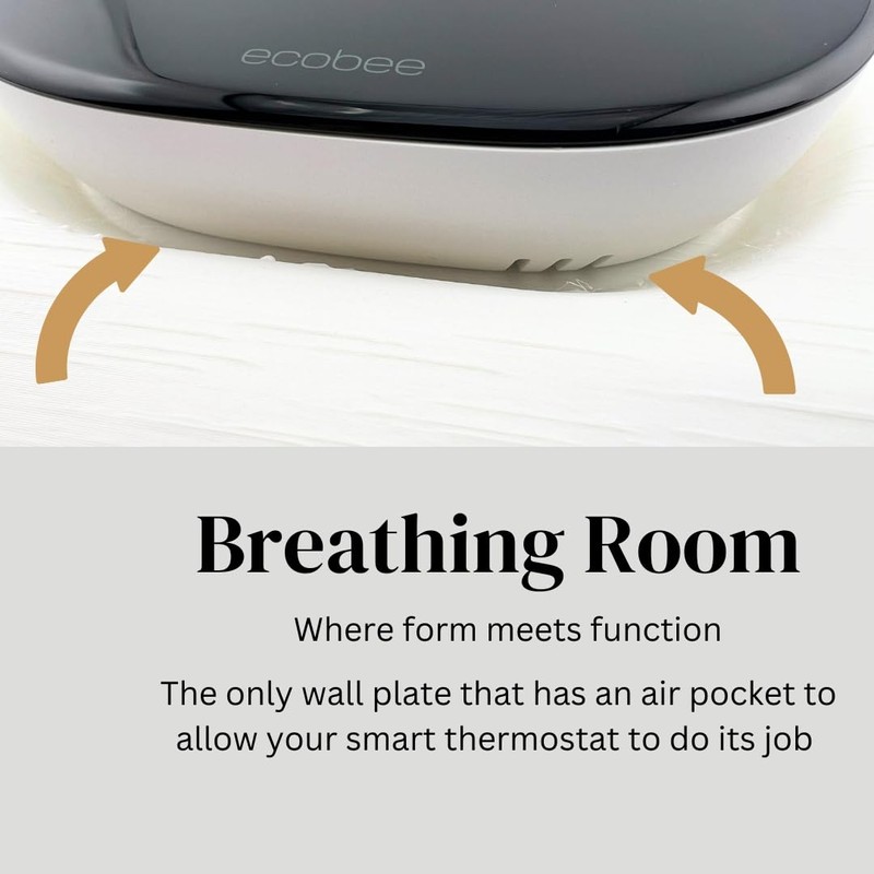 LARGE Solar White Rectangle Wall Plate for Ecobee Smart Thermostat