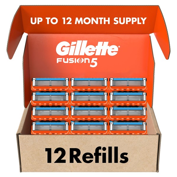 Gillette Fusion5 Mens Razor Blade Refills, 12 Count, Lubrastrip for