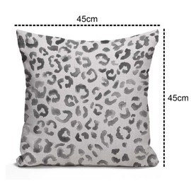 Tomda Cushion Cover Leopard Print Pattern Black Watercolor Hand Paint Decorative Pillow Case Animal Home Decor Square 45x45cm 18x18 Inch Throw Pillow Cover Pillowcase