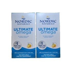 Nordic Naturals Ultimate Omega 1280mg Omega-3,100 SOFT GELS Lemon EXP 08/26(2BOX