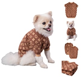 Everything Chic Luxury Dog Sweater – Soft Knit Designer Pet Outfit for Small Dogs & Puppies, XS–L, Stylish Warm Clothing for Yorkies, Chihuahuas, Dachshunds, Maltese, French Bulldog