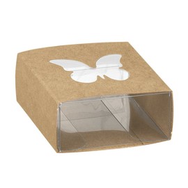 Set of 10 cardboard boxes – guest gift packaging butterfly, vintage, natural for wedding favours, christening or communion.