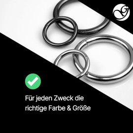 Set of 5 – Stainless Steel, Stainless Steel, Ring Made of Steel Diameter External 40 mm Inner Diameter 30 mm, Material Thickness: 5 mm, Non-Rust Stainless Steel, Perfect for use with Paracord 550 to work with, Welded, Shiny Silver, Ganzoo