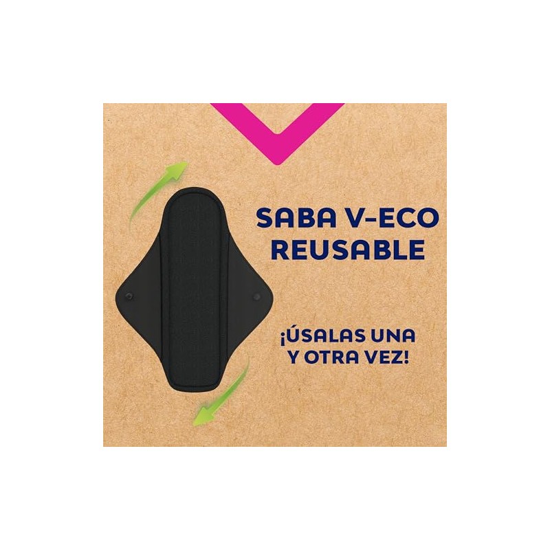 Saba V-Eco Toalla Reutilizable Larga, 3 piezas