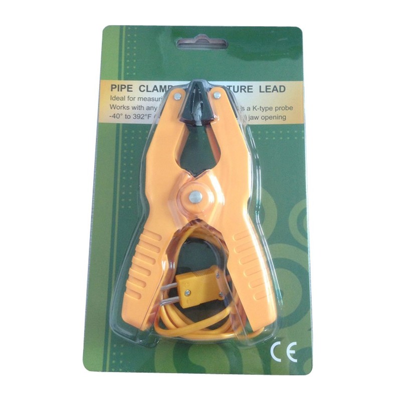 Type K Pipe Clamp Temperature Lead Probe HVAC Pipes Jaw