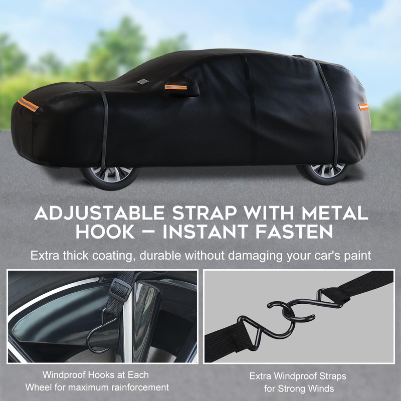 Heavy-Duty Waterproof SUV Car Cover: 6-Layer Protection from Rain, Snow,