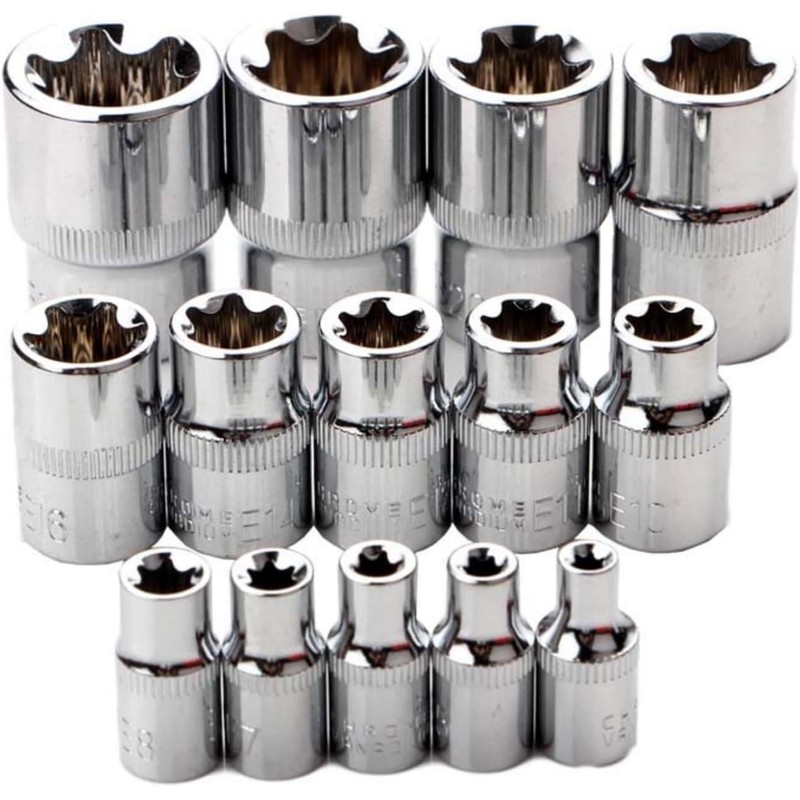 14 Piece E Torx Star Wrench Set with Case, 1/4",