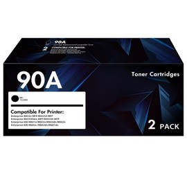 CE390A 90A Black Toner Cartridge 2 Pack Replacement for HP 90A CE390A 90X CE390X 600 M601 M602 Toner Cartridge for HP Enterprise 600 M601 M602 M603 Series M4555f M4555 MFP Series Printer Ink