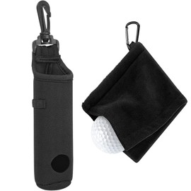 2 Pack Golf Accessories Set, Microfiber Golf Towel and Golf Waist Bag for Golf, Yoga, Camping, Gym
