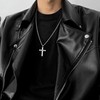 MILACOLATO Solid S925 Sterling Silver Cross Pendant Necklace for Men