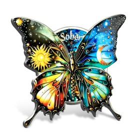 CHURYUML Sober Butterfly Fridge Magnets - Sobriety Gifts for Women Men, Addiction Recovery Inspirational Refrigerator Magnets, Decorative Magnet for Office Decor Whiteboard Lockers Home Decoration