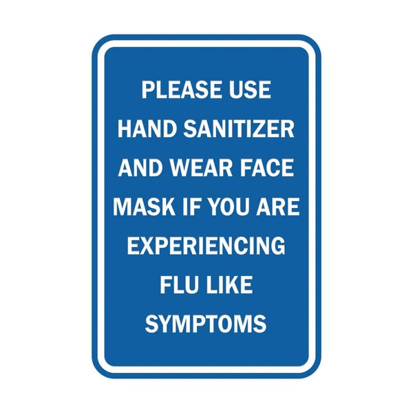 Signs ByLITA Portrait Round Please Use Hand Sanitizer and Wear