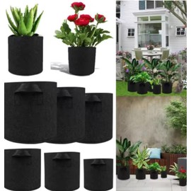 TIKA 6 Pack 5 Gallon Fabric Grow Bags with Handles – Vegetable & Flower Nursery Pots