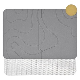 Peppry Shower Stone Bath Mat, Diatomaceous Earth Quick Dry Bath Stone Mats for Bathroom - Super Absorbent, Easy to Clean (22.8 * 15.3" Grey)