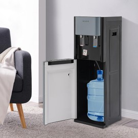 5.28 Gallon (20L) Bottom Loading Water Dispenser - Hot & Cold Water Cooler with 3 Temperature Settings - Ideal for Home, Office, Kitchen & Gym (Dark Gray)