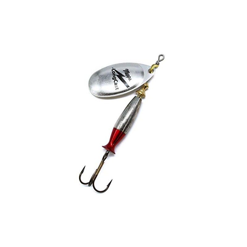 Mepps Aglia LongCast spinner fishing hook, silver