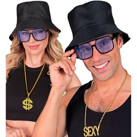 W WIDMANN MILANO Party Fashion - 90s Hip Hop Glasses Assorted Colours Party Glasses Fancy Dress Accessory