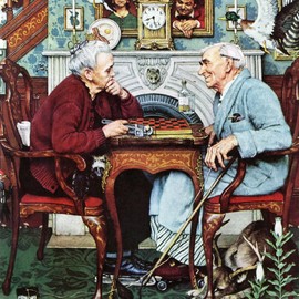 ART.COM Wall Art Prints April Fool, 1943", April 3,1943 by Norman Rockwell, Figurative Decor, 16" x 16"
