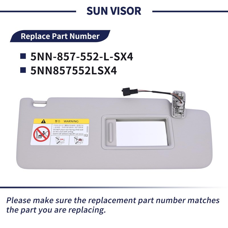 Magimaker Passenger Side Sun Visor Fit for Volkswagen Tiguan 2018