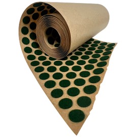 National Artcraft Dark Green 1/2" Felt Pads with Adhesive Back - 1000 Pads/Roll