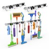 3-H Magnetic Broom Holder Wall Mount 2 Pack, 2-in-1 Dual