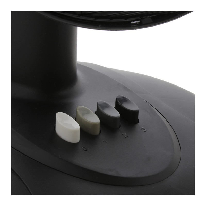 Comfort Zone Oscillating Table Fan with Adjustable Tilt, Convenient Push