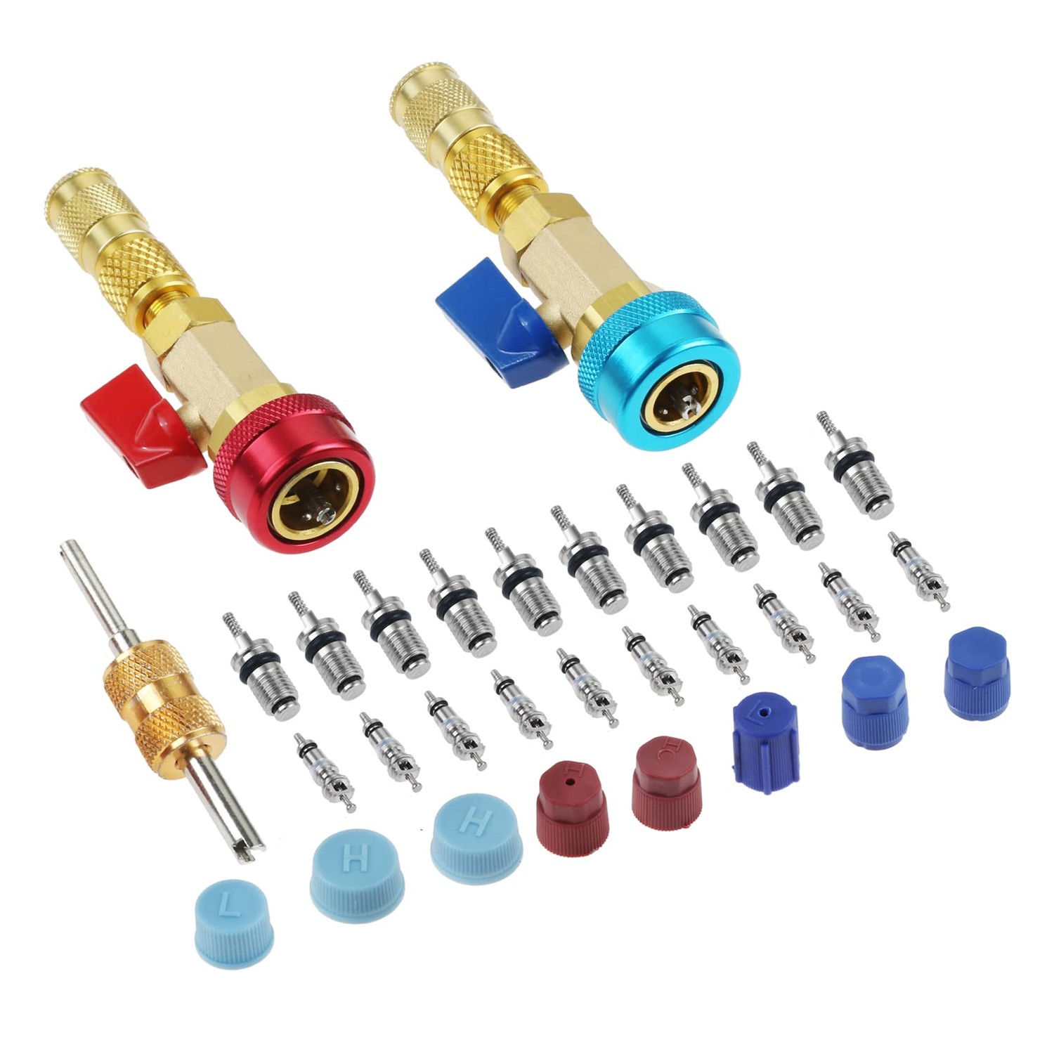 SURIEEN R134A Valve Core Quick Remover Installer Tool Set, AC High Low ...