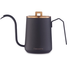 Easyworkz Gooseneck Pour Over Coffee Kettle 600ml Stainless Steel Hand Drip Coffee Pot with Long Narrow Spout,Rose Gold Black