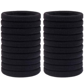 H&S 50 Hair Bands, Hair Bobbles Elastic Ties Hairbands Ponytail Holders for Women Girls Kids Men Thick Hair Black