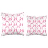 Coquette Aesthetic Pink Gingham Bow Grandmillennial Girly Throw Pillow