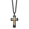 Jewelry Stores Network Black Gold Crucifix Cross Pendant Necklace Jesus